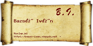 Bazsó Iván névjegykártya