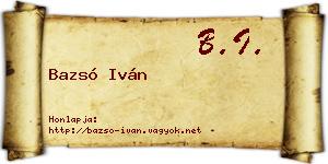 Bazsó Iván névjegykártya